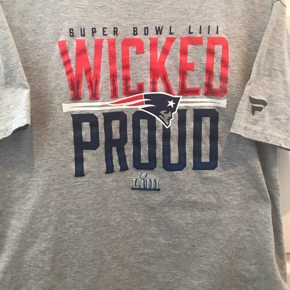 New England Patriots Super Bowl LIII t-shirt.